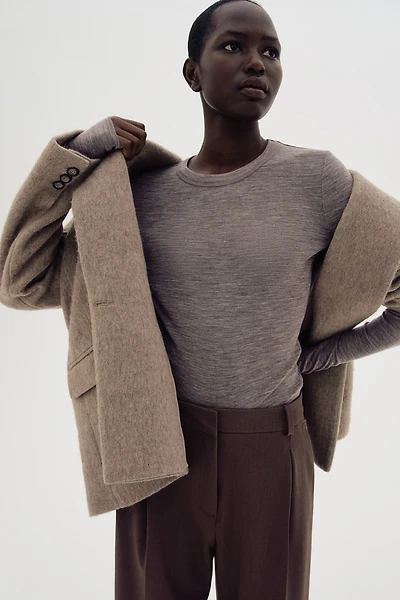 Fine-Knit Wool Top