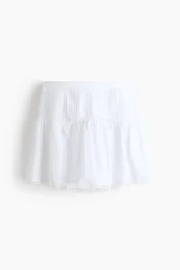 Lace-Trimmed Cotton Skirt