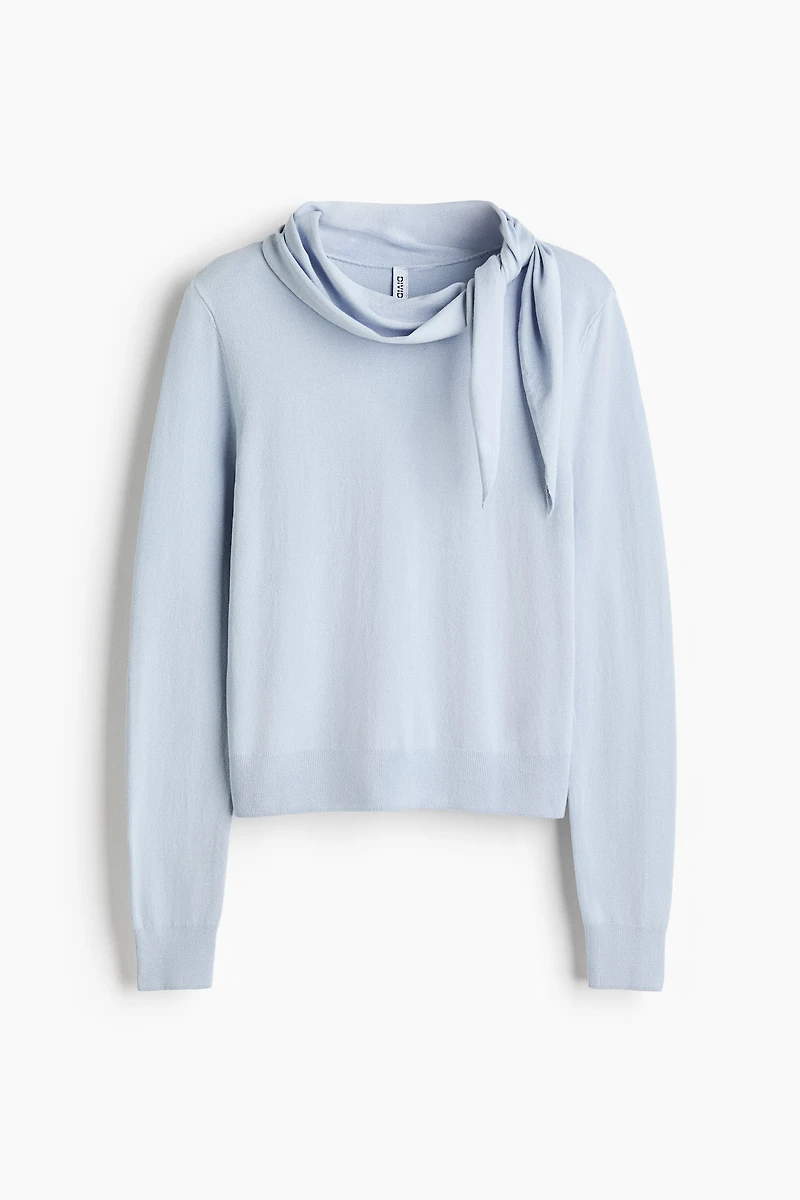 Sweater with Scarf Collar