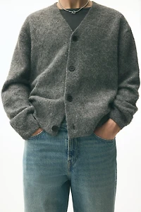 Loose-Fit Fuzzy Cardigan
