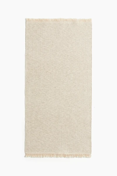 Small Cotton Rug with Fringe