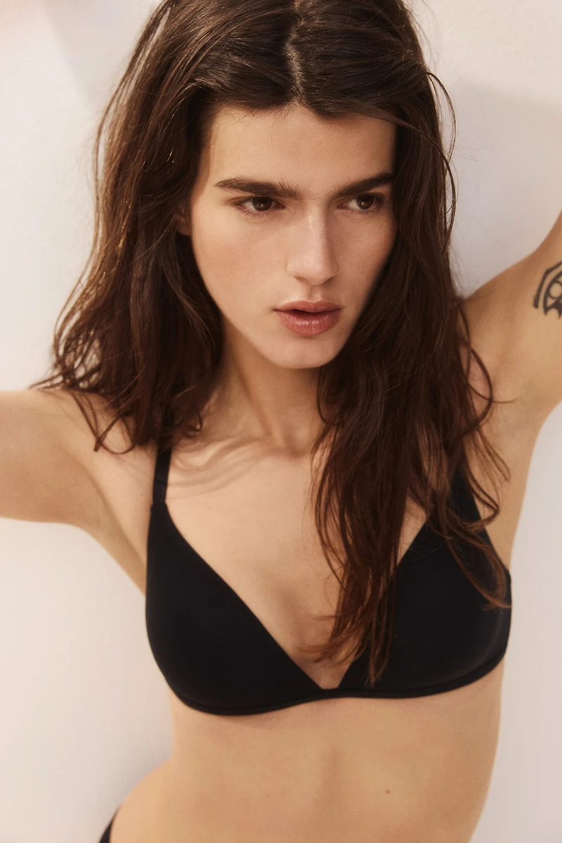 Padded Soft-Cup Microfiber Bra