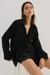 Crinkled Viscose-Blend Shirt