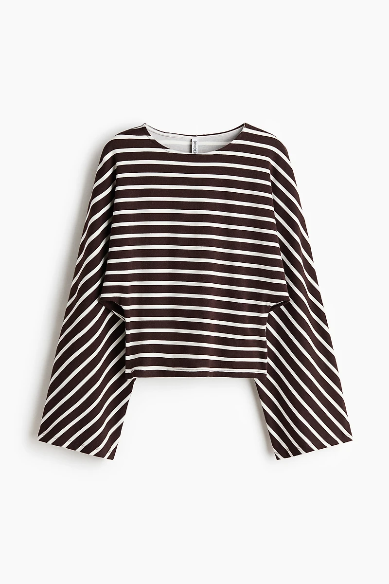 Batwing-Sleeved Jersey Top