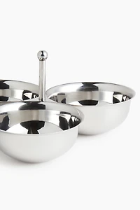 Stainless Steel Triple Serving Bowl