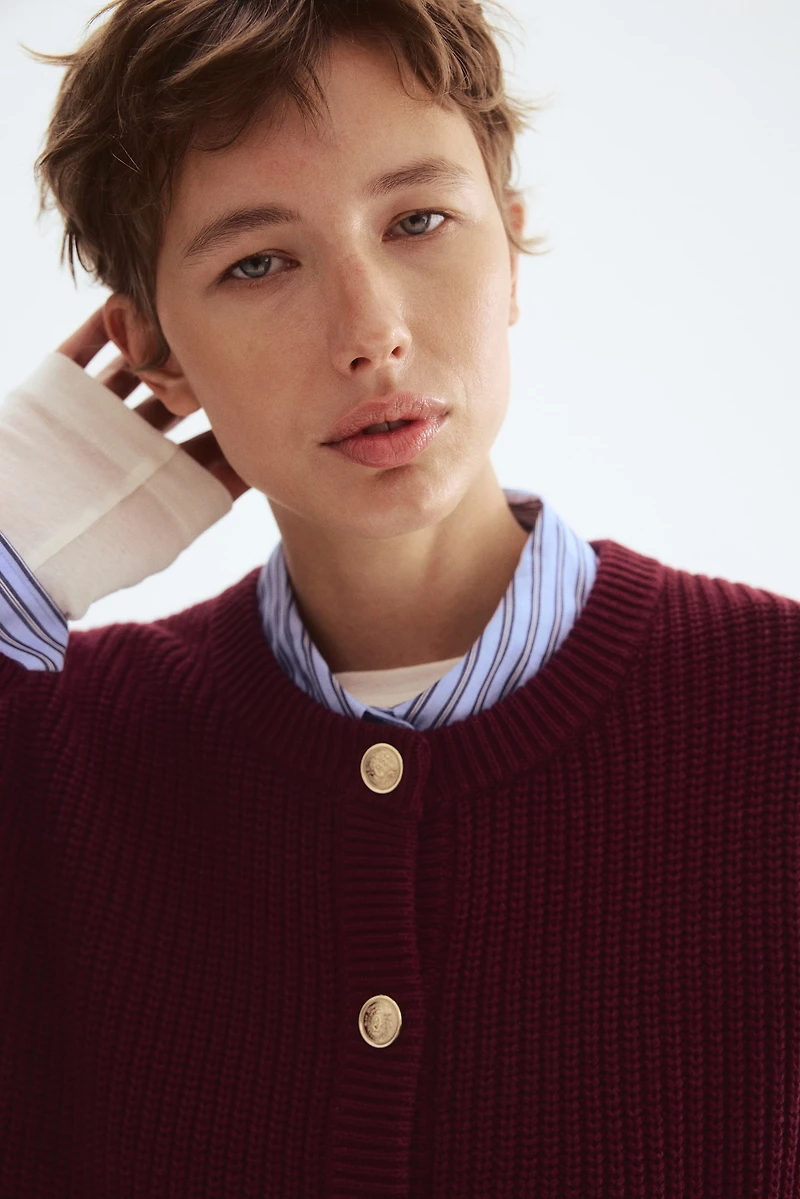 Veste en tricot côtelé