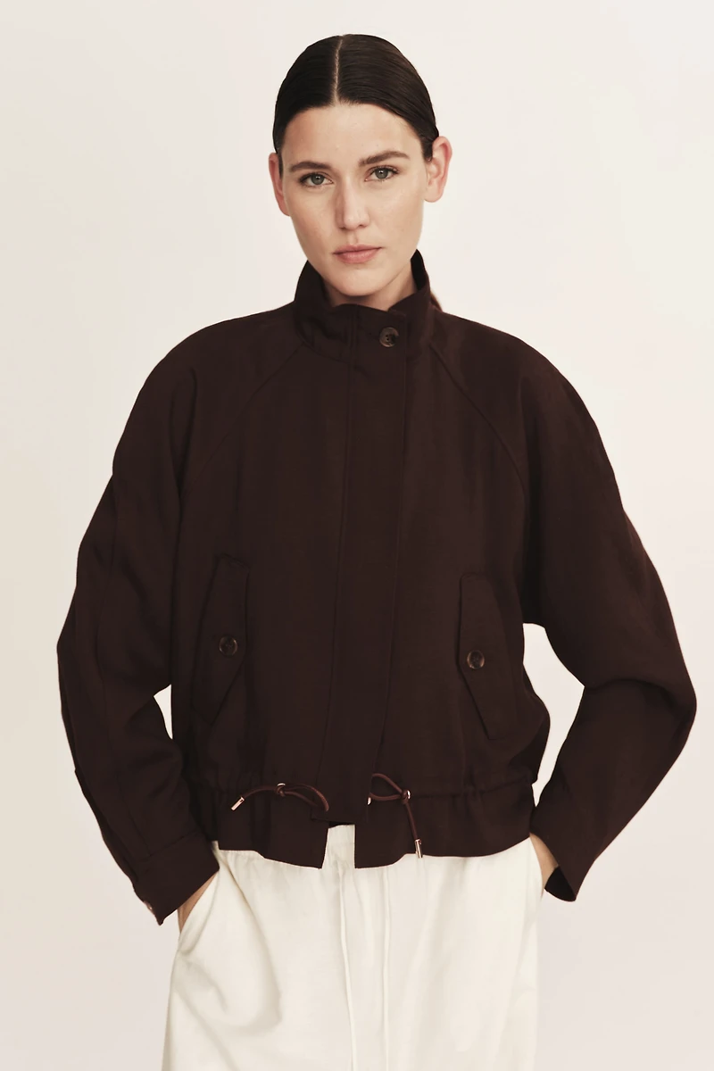 Oversized Linen-Blend Jacket
