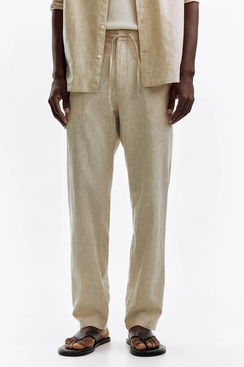 Regular Fit Linen-blend Pants