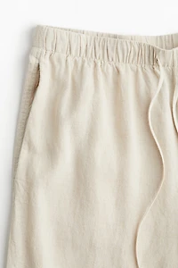 Pantalon large en lin mélangé