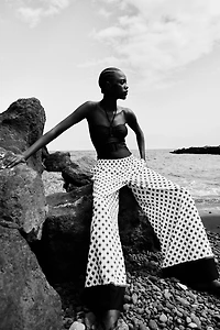 Wide-Leg Pull-On Pants
