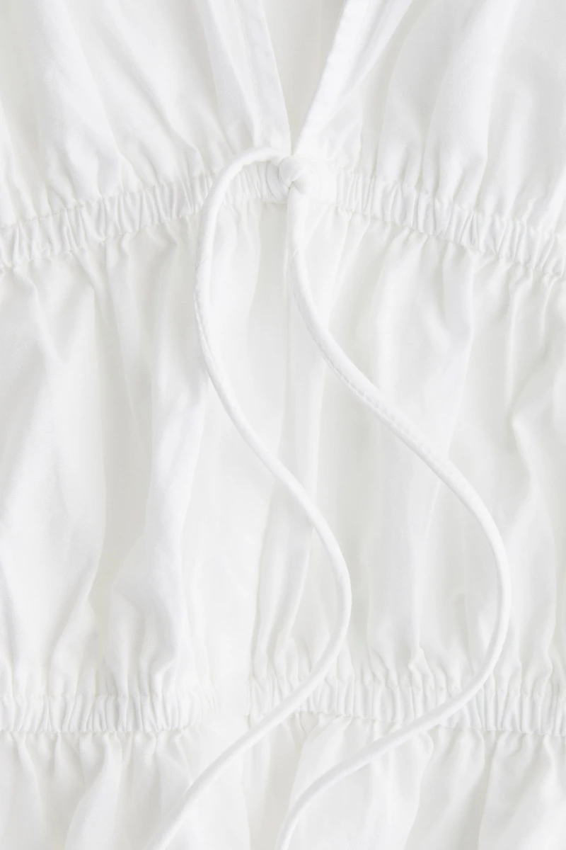 Drawstring Poplin Blouse