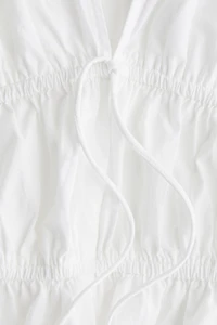 Drawstring Poplin Blouse