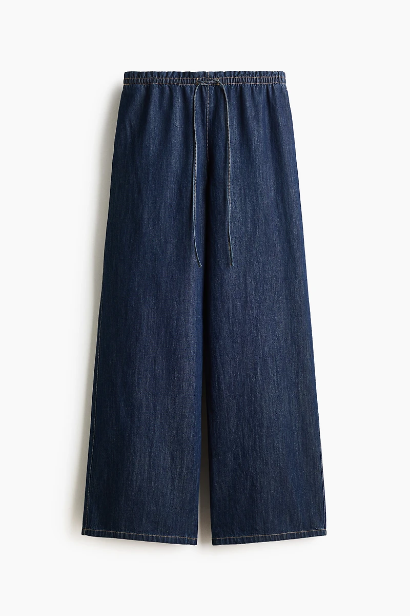 Pantalon en denim à taille élastique
