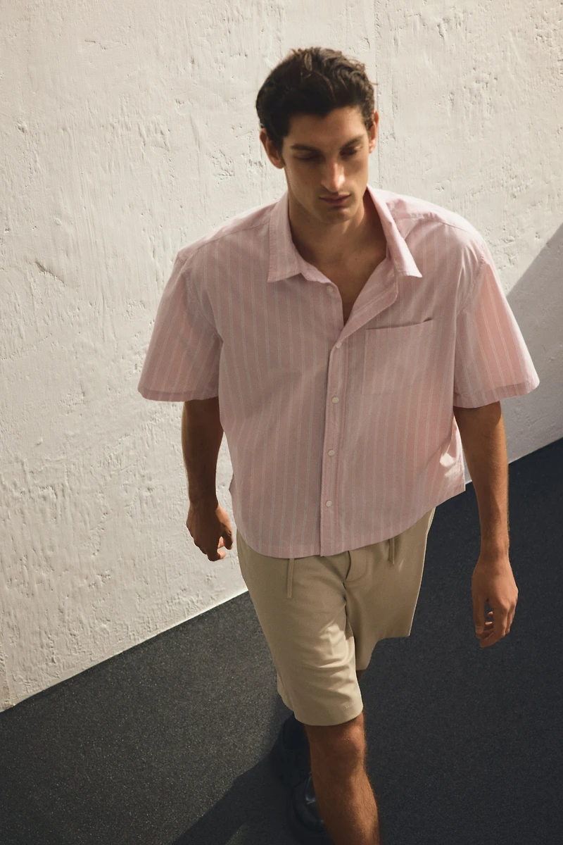 Regular-Fit Boxy Poplin Shirt