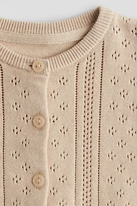 Pattern-knit Cotton Cardigan