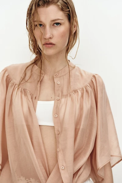 Butterfly-Sleeved Blouse
