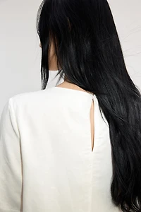 Linen-Blend Dress