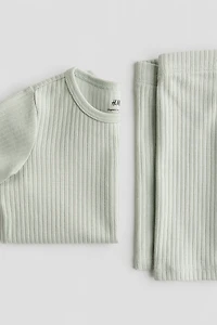 2-piece Ribbed Cotton Set