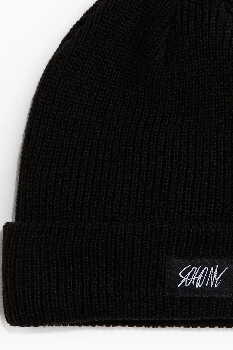 Rib-knit beanie