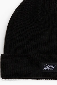 Rib-knit beanie