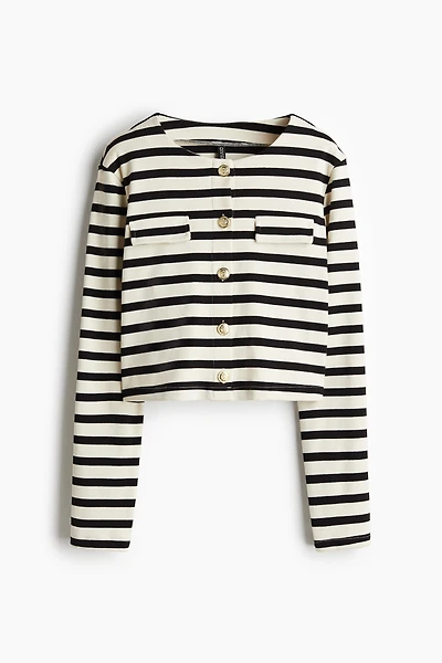 Pocket-Detail Jersey Cardigan