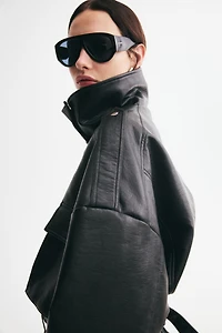Belt-Detail Biker Jacket