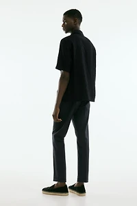 Regular-Fit Cropped Cotton Pants