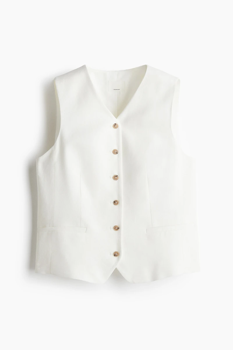 Linen-Blend Suit Vest