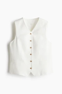 Linen-Blend Suit Vest