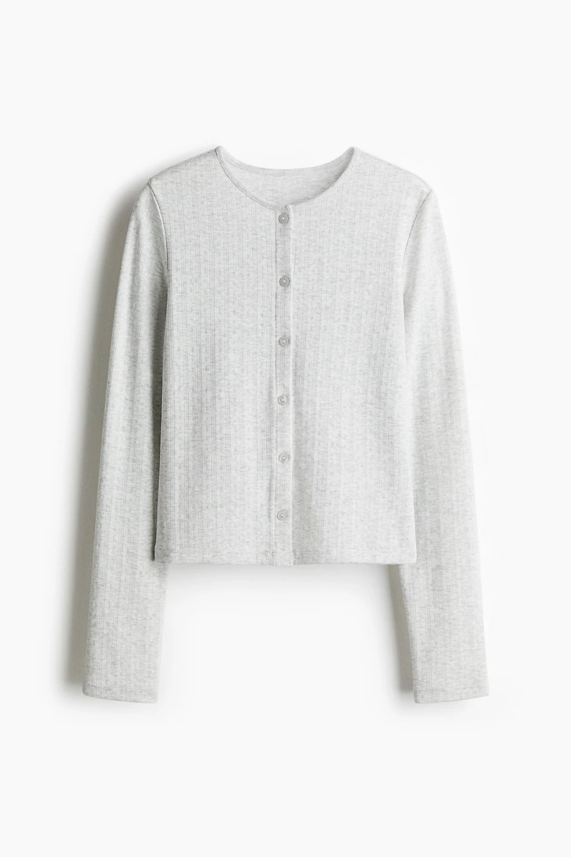 Pointelle Jersey Cardigan