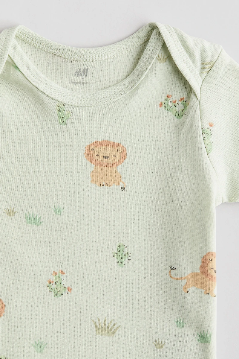 Printed Bodysuit with Lap Shoulders