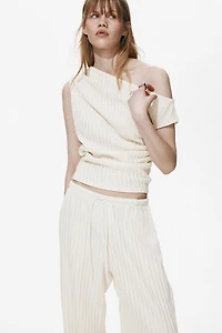 Textured One-Shoulder Top