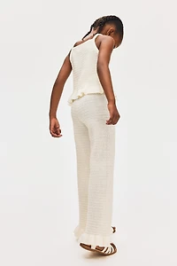 Flared Cotton-Knit Leggings