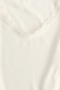 Lace-Trimmed Jersey Top