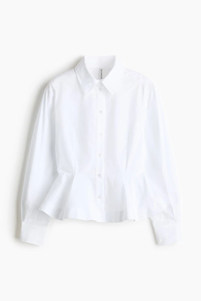 Chemise péplum en popeline