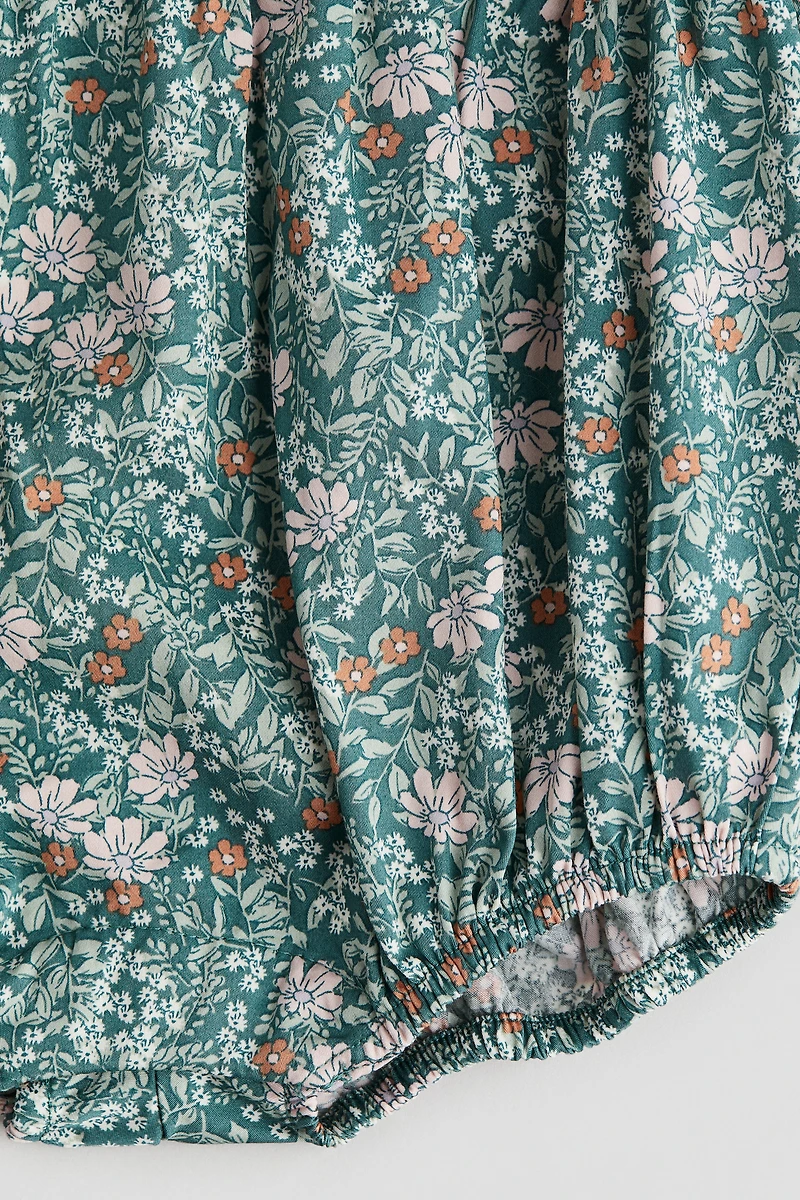 Floral-Print Poplin Romper Suit