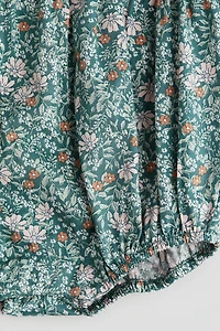 Floral-Print Poplin Romper Suit
