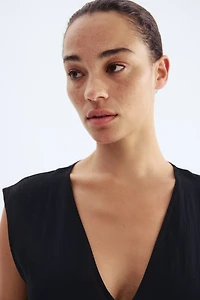 V-Neck Satin Dress