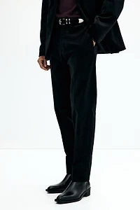 Regular-Fit Velvet Suit Pants