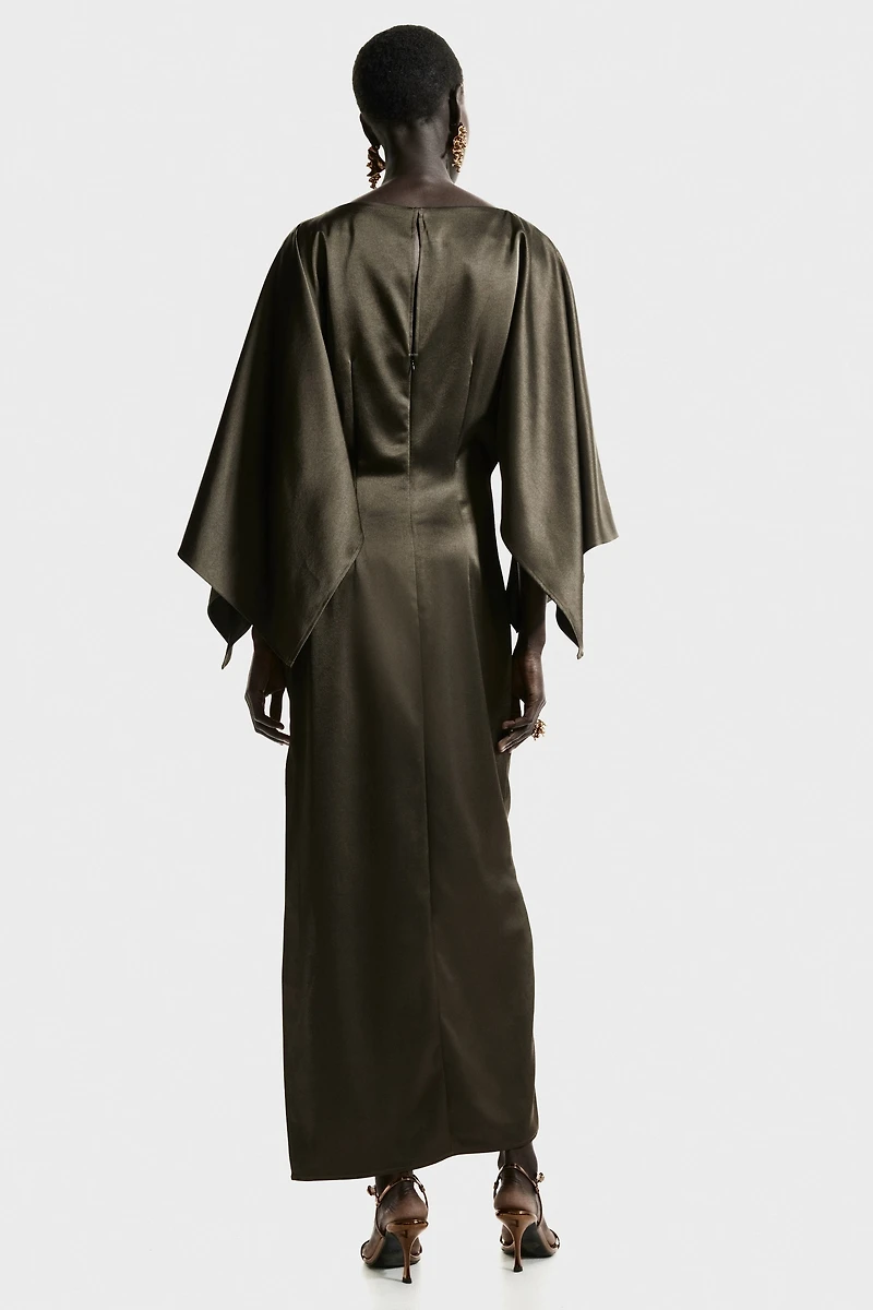 Satin Cape Dress