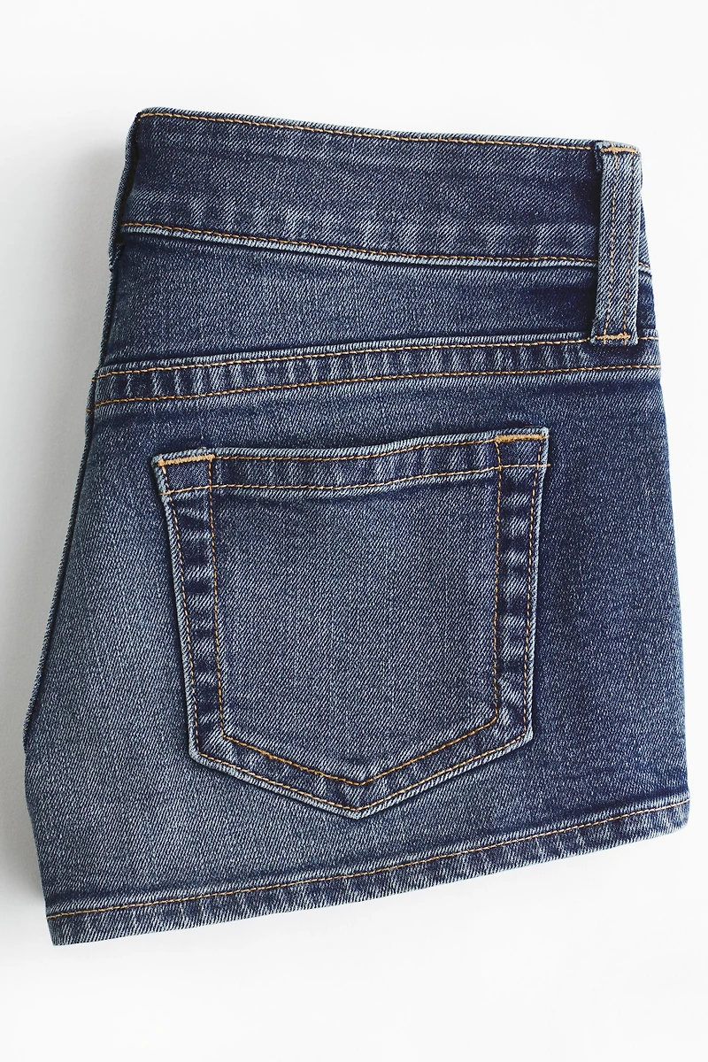 Low-Waist Mini Denim Shorts
