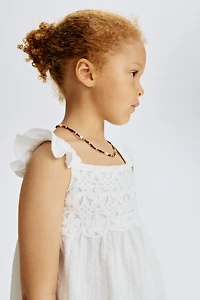 Ruffle-Trimmed Cotton Top