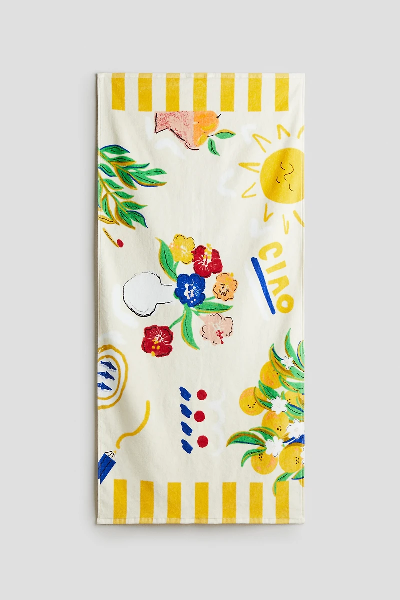 Patterned Cotton Terry Bath Towel