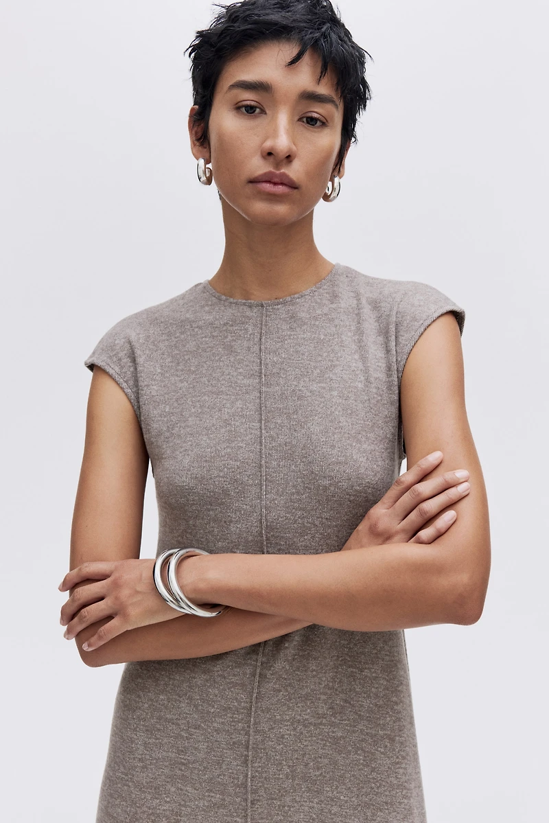 Cap-Sleeved Jersey Dress