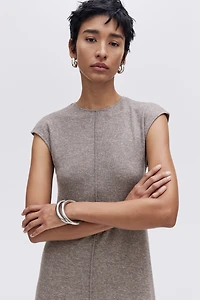 Cap-Sleeved Jersey Dress