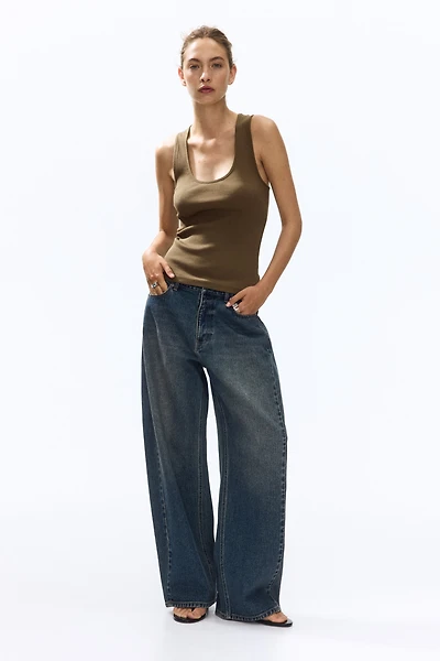 Silk-Blend Ribbed Tank Top