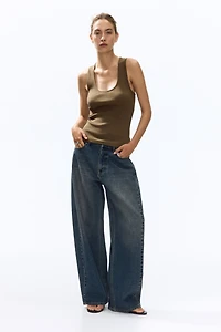 Silk-Blend Ribbed Tank Top