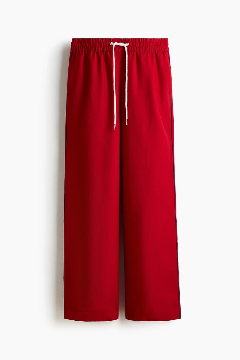 Wide-Leg Drawstring Pants