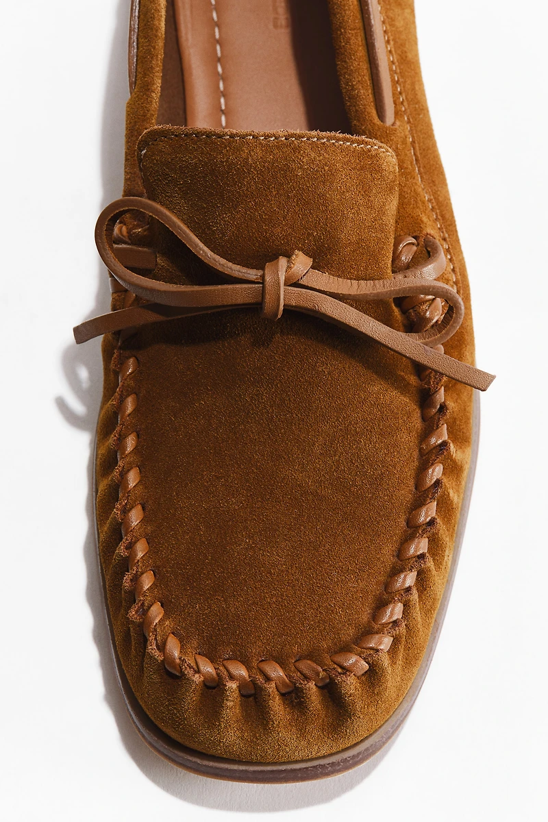 Split Suede Loafers