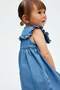 Denim Dress with Sailor Collar